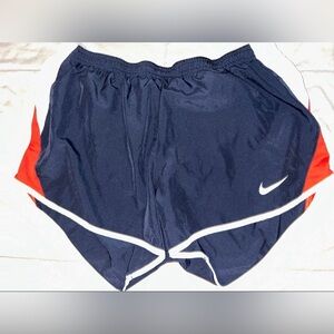 Nike Drifit athletic running shorts with liner. Size large. Navy blue red white